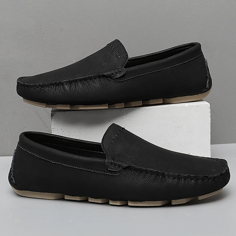 Genuine Leather Men Casual Shoes Summer Mens Loafers Moccasins Man Breathable Slip on Driving Shoes Plus Size 3947 251013