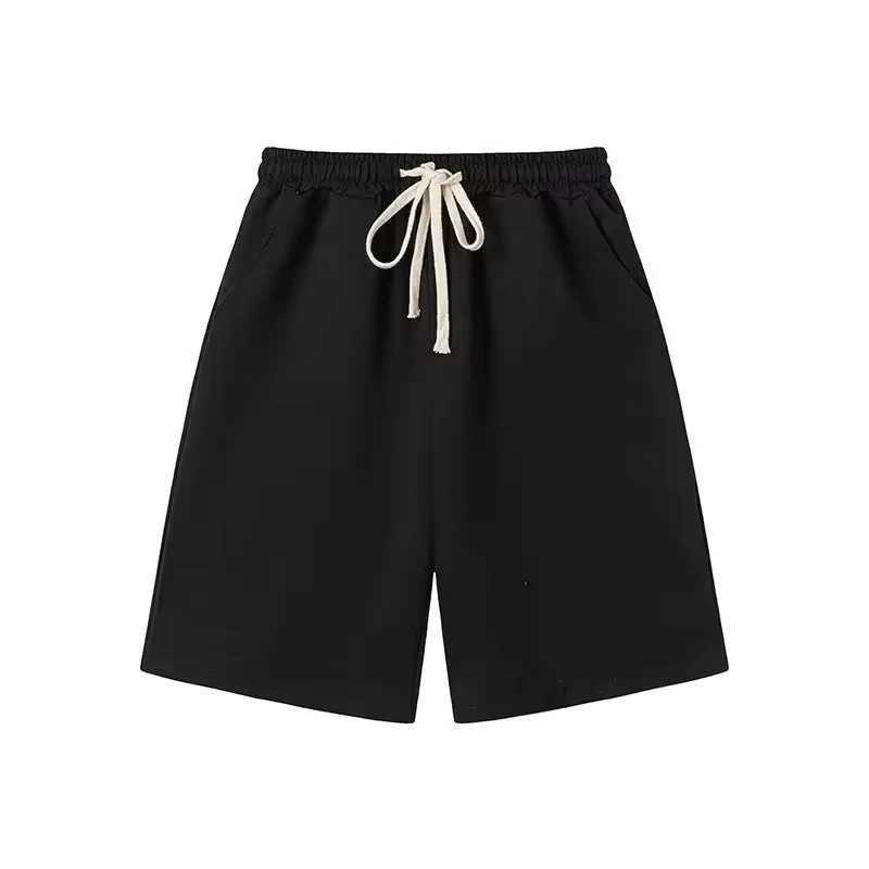 Mens and womens solid color loose sports cotton shorts are suitable for all seasons of casual running sweatpantsT251015