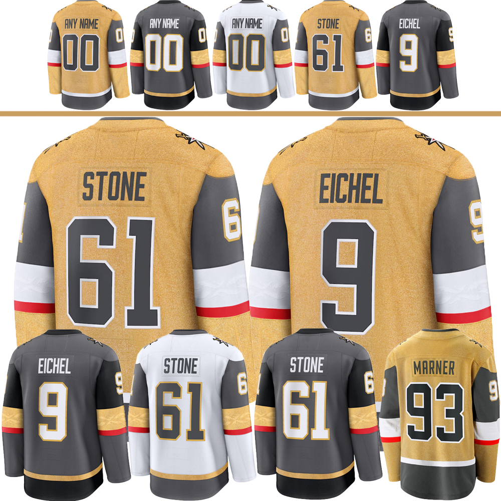 #93 Mitchell Marner vegas hockey jersey #61 Mark Stone 9 Jack Eichel Dorofeyev William Karlsson Tomas Hertl Reilly Smith golden knights Adin Hill Fleury Pietrangelo