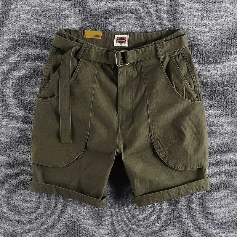 American Shorts Summer Threedimensional Washed Breeches Mens Casual Half Pants Japan Retro Cityboy Workwear ShortsT251015