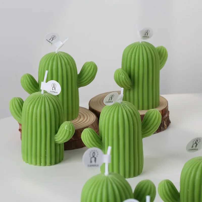 Cactus Shape Scented Candles Soy Wax Aromatic Candles for Home Decoration House Ins Photo Props Home Decorative Candles C251015