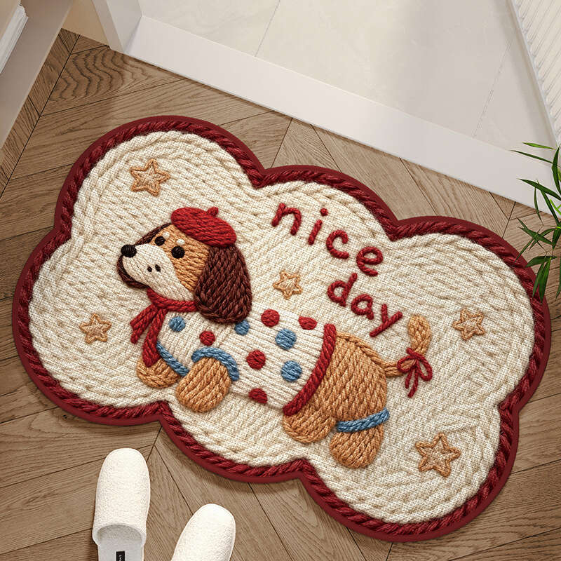 Designer style Imitation Wool Knitted Bathroom Absorbent Cartoon Floor Toilet Foot Washroom Test Doorway Non-Slip Mat