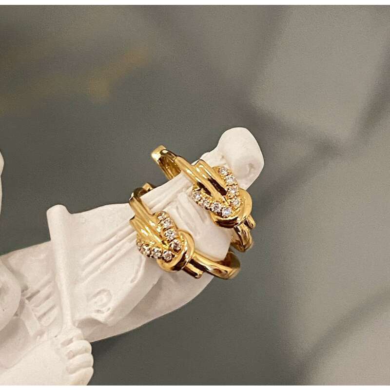 Earrings Designer for Women Luxury jewelry Knot earring 925 silver plated with 18K gold Exquisite Unique Festival Vacation gift