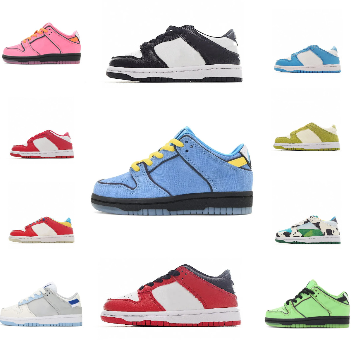 Trainers Kids Bubbles Casual Shoes Designer Low Girls Boys Sports Baby Girls Tennis Black White Green Grey Fog UNC Sean Cliver Bred Jogging Chicago Outdoor Sneakers
