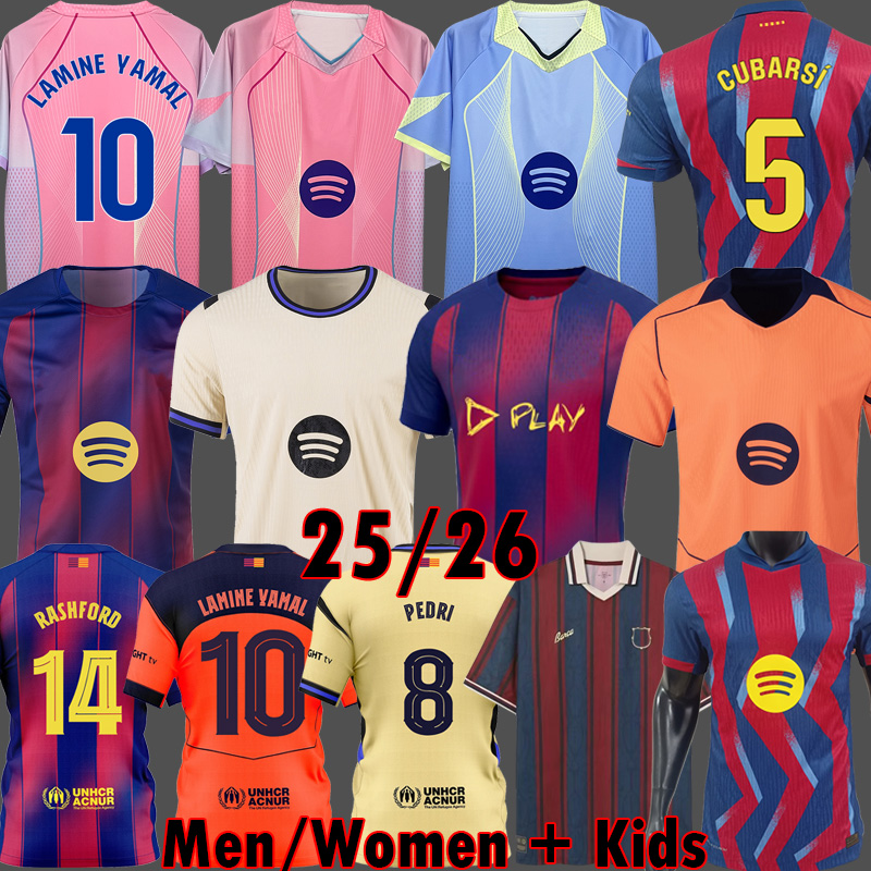 25 26 BARCOLA soccer jerseyS PEDRI GAVI LEWANDOWSKI FC camiseta de futbol LAMINE YAMAL RASHFORD 2025 2026 anolecrab football shirts barcalona kit men kids set 3XL 4XL