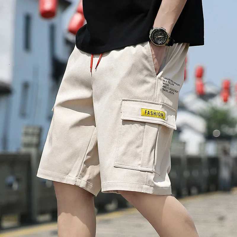 Mens Shorts Summer Casual Jogging Cargo Shorts Loose Multipockets Elastic Waist Work Hiking Overalls Short PantsT251015