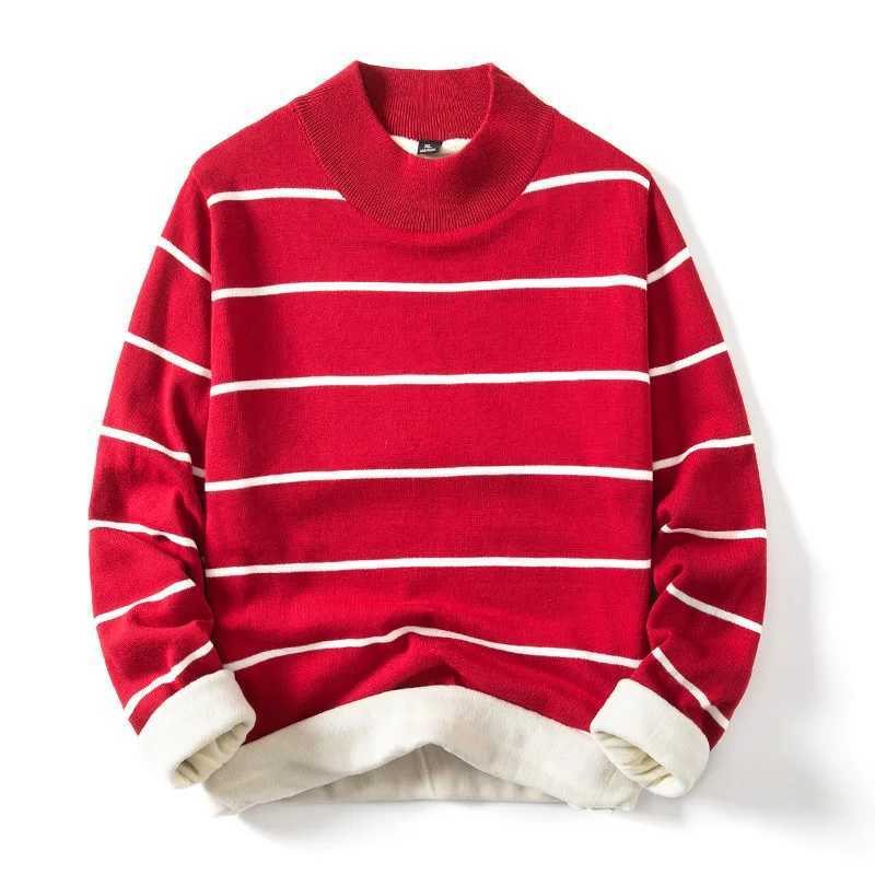 Fashion Pullover Navy Black Striped Knitted Sweater Men Womens Autumn Winter Round Neck Casual Korean Trend Cotton Clothing J251015