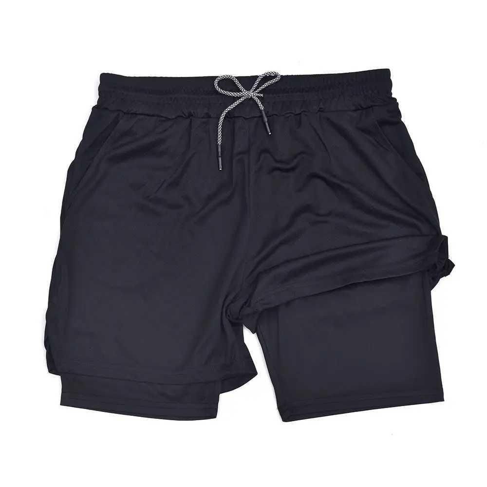 Men Sport Shorts Sportswear Doubledeck Running Shorts 2 In 1 Beach Bottoms Summer Gym Fitness Training Jogging Short Pants MenT251015