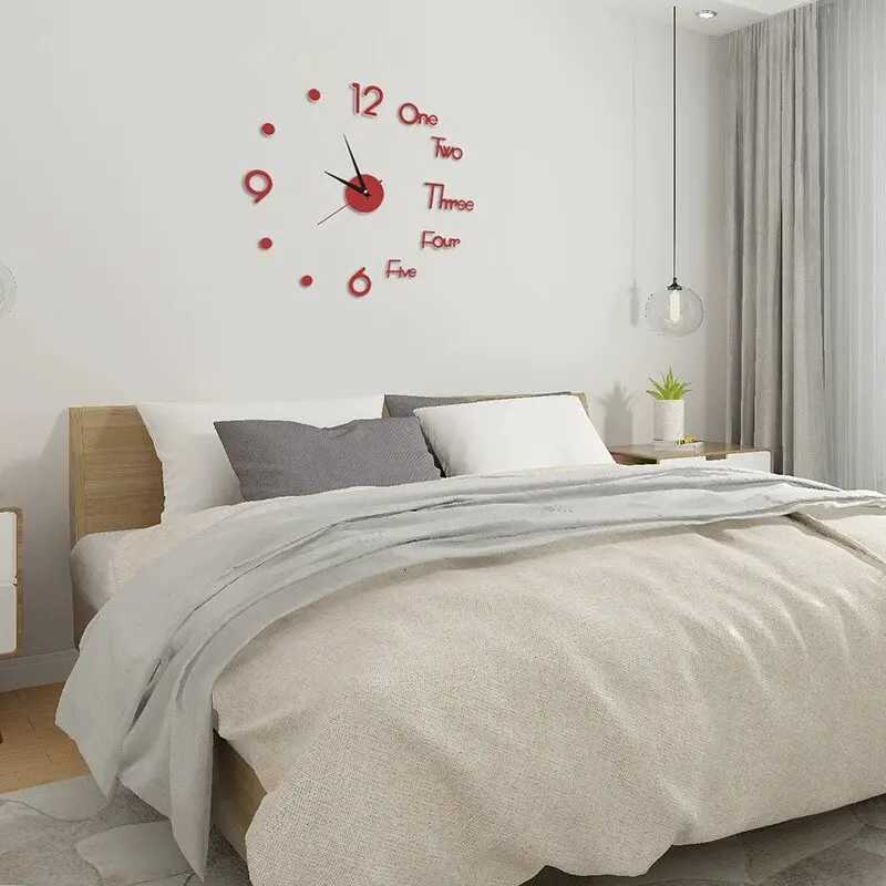 3D DIY Silent Wall Clock BlackGoldSilver PunchFree Wall Sticker Clock C251015
