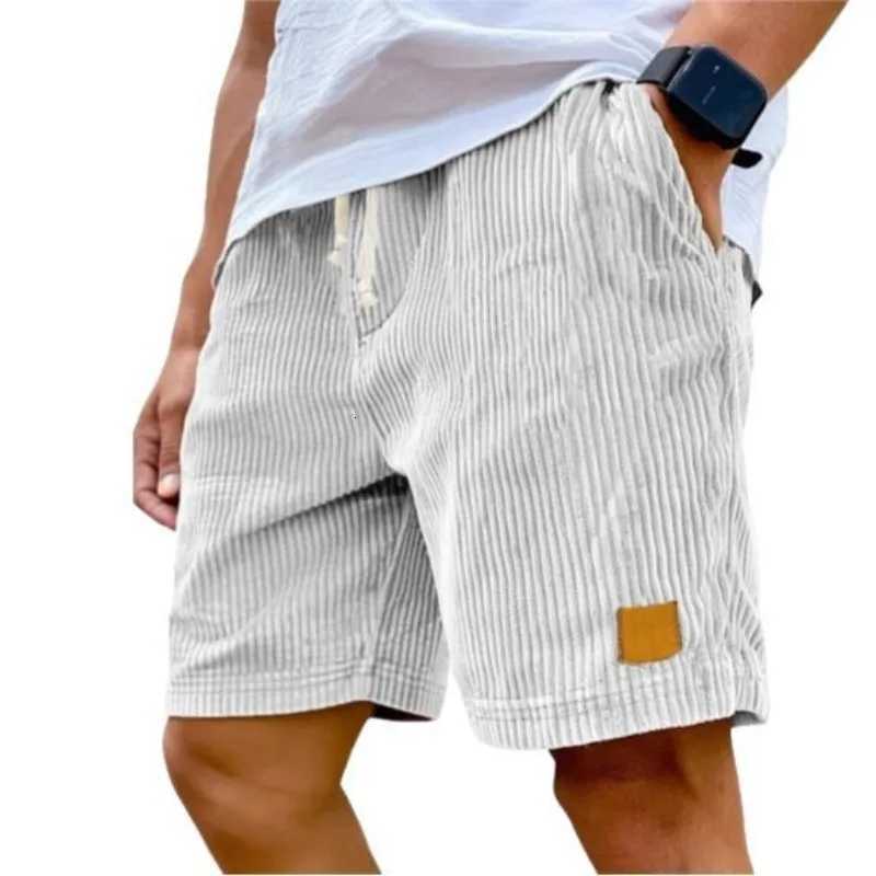 Mens Retro Corduroy Casual Shorts Men Fashion Solid Sweatpants Harajuku Corduroy Short Pants New Men Clothing RoupasT251015