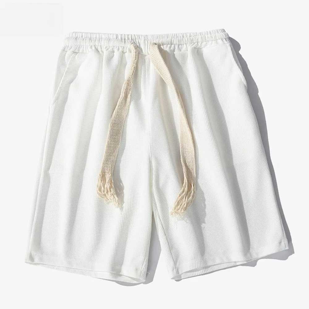 Simple solid color casual loose 2025 new mens sports morning running wear versatile shorts cottonT251015