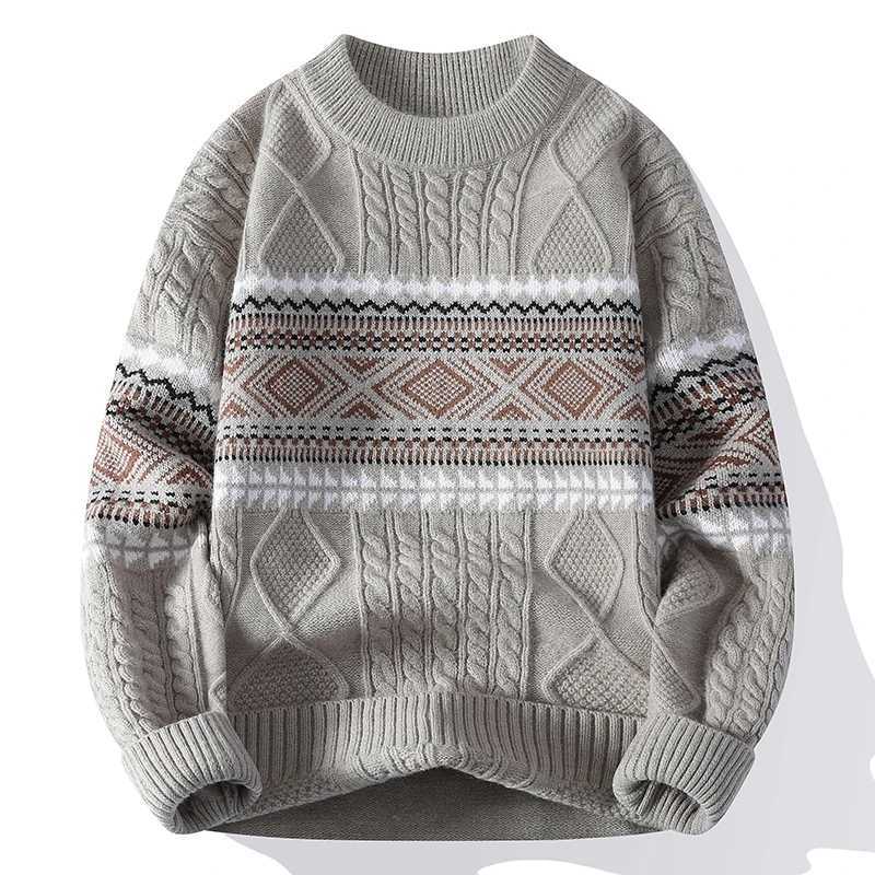 2025 New Style Male Embroidery Pullover Winter Warm Knit Sweater Round Neck High Quality Oversized Fashion Pullover for Man J251015