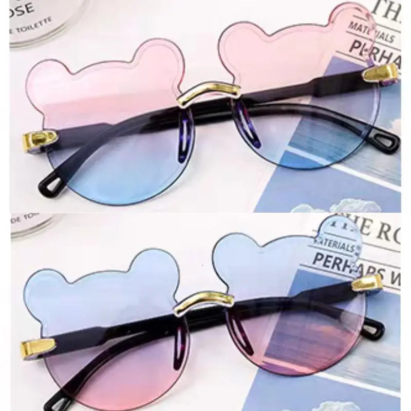 Fashion Kids Sunglasses Cartoon Bear Shape Child Black Sun Glasses Antiuv Baby Sunshading Eyeglasses Girl Boy Sunglass Z260305