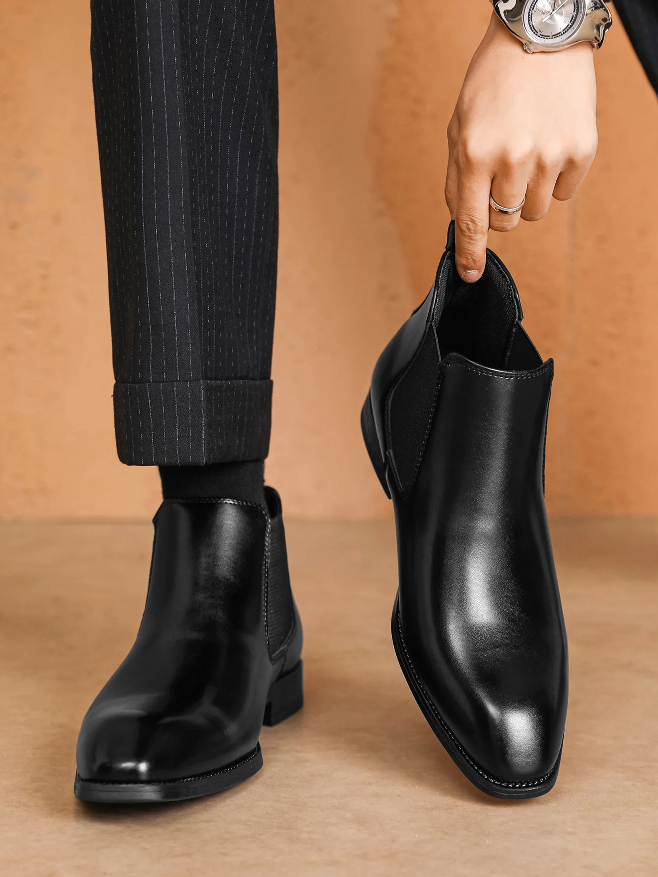 2025 Mens Chelsea Boots Retro Ankle Boot Handmade Leather High Top Casual for Men Classic Business Dress Botas 251014