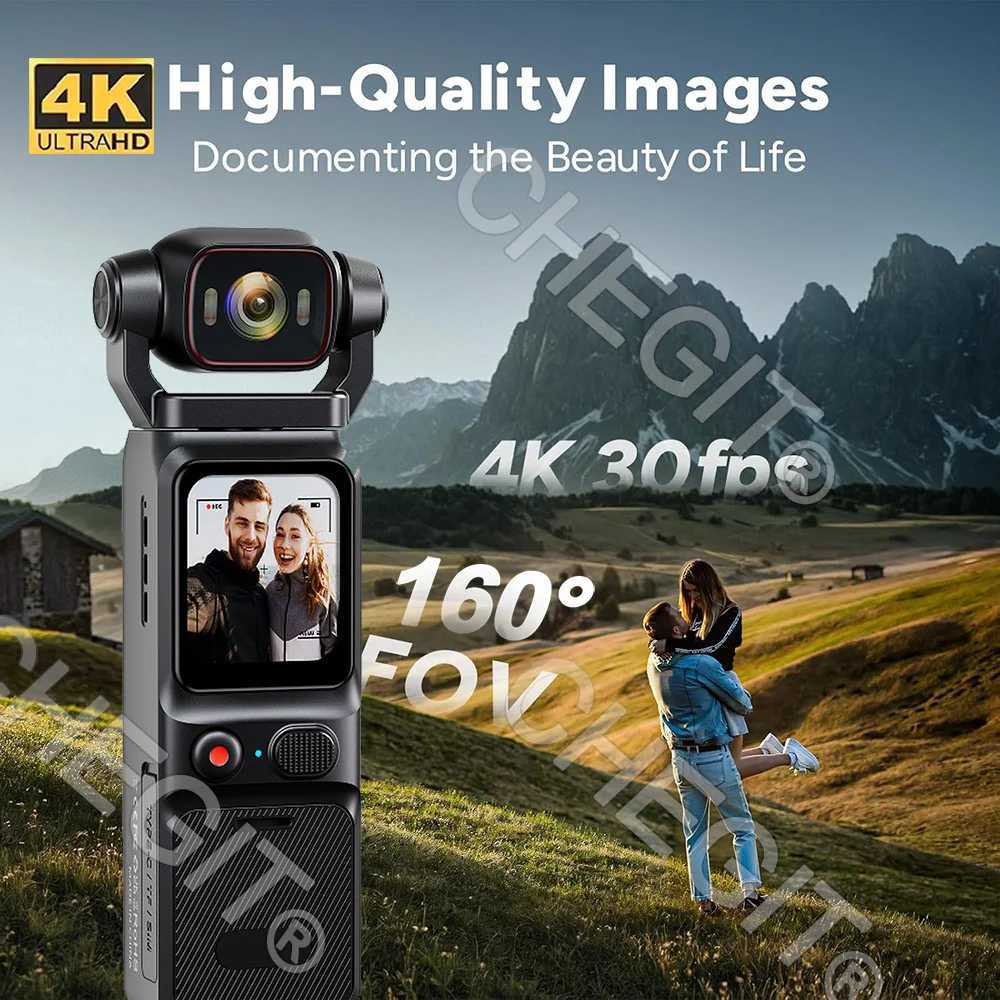 4K Handheld action camera DV Vlog With Touchscreen4K Pocket camera Video recording camera Rechargeable 3000mAh holiday gift J251115