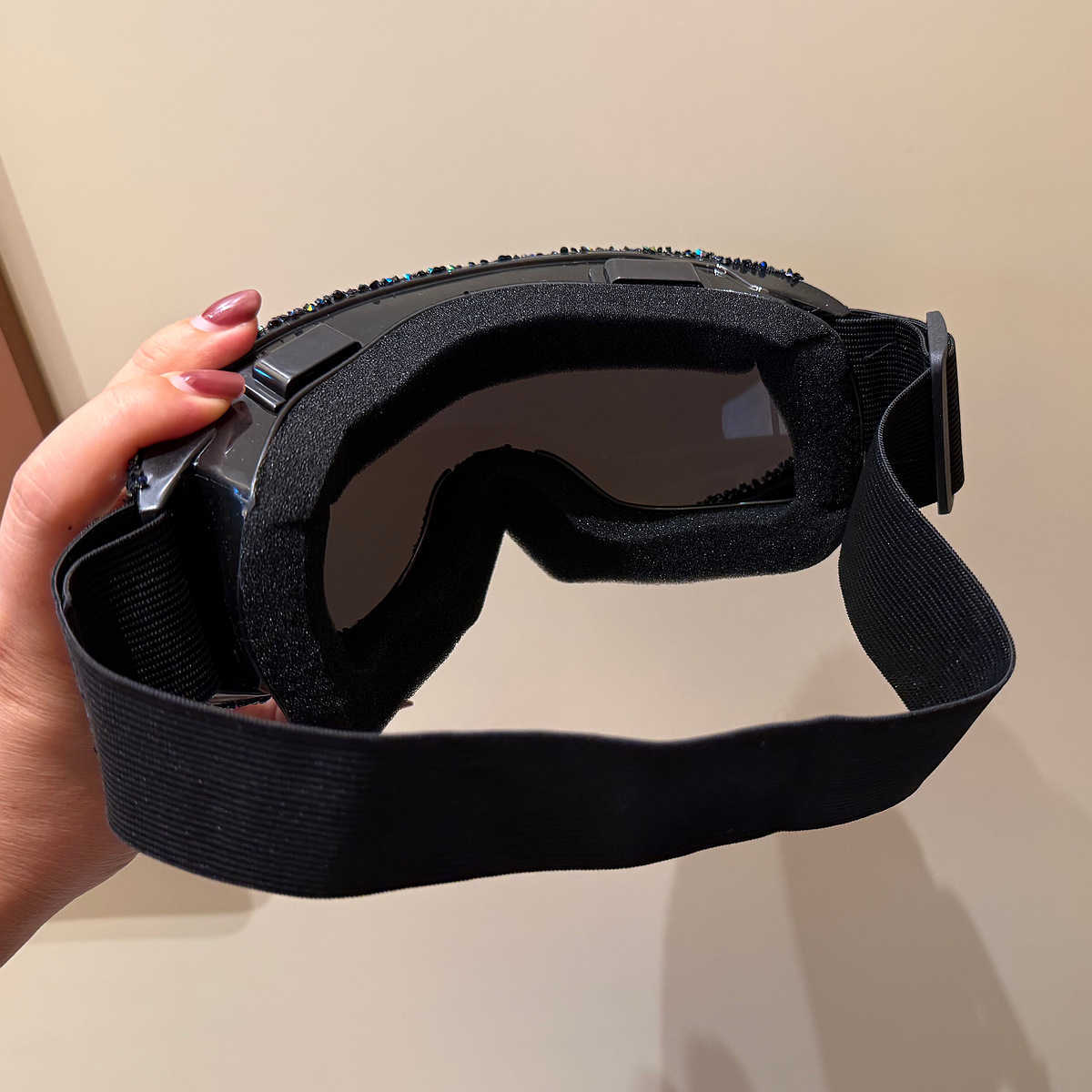 Luxurious Full Diamond Colorful Ski Sunglasses Windproof Dustproof Sponge Goggles Fashion Theme Party Large Frame Sunglasses H251015