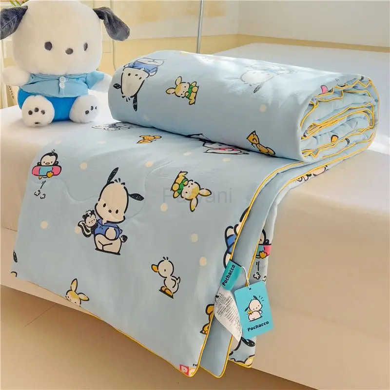 Sanrio Sanrio Hello Kitty Cartoon Cinnamoroll Kuromi Summer Quilt Washable Air Conditioner Machine Washable Soft Comfortable Blanket L251015