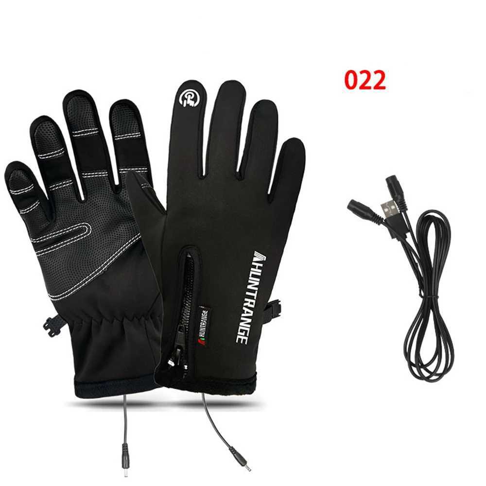 USB Electric heated Gloves men women Winter Outdoor Sports Skiing Warm Gloves Waterproof Nonslip Cycling Gloves Touch Screen C251015
