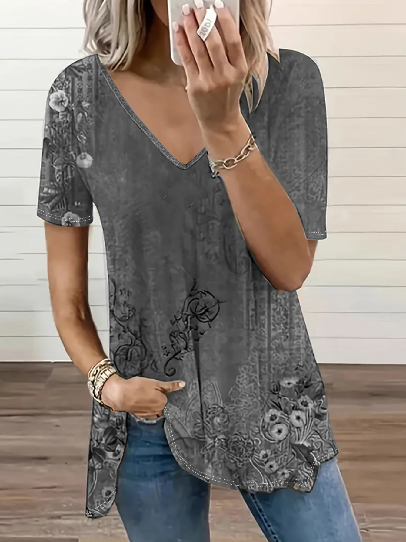 Sophisticated Motherhood Chic Purple Paisley Patterned Casual Coat Cozy Long Sleeves for Moms-CF50628