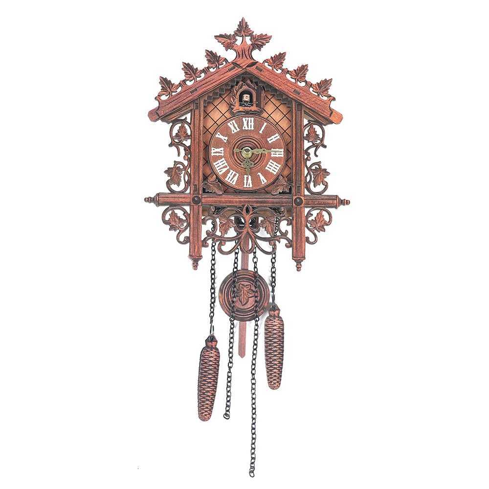 New Wooden Wall Clock Hanging Clock Antique Swing Pendulum ThreeDimensional Appearance Wall Clock for Living Room C251015