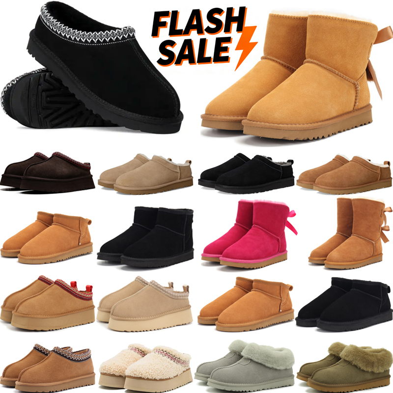 designer boots tazz tasman slippers platform women winter booties fashion snow boot ankle short bow mini fur Dusted Cocoa black khaki pink red shoe