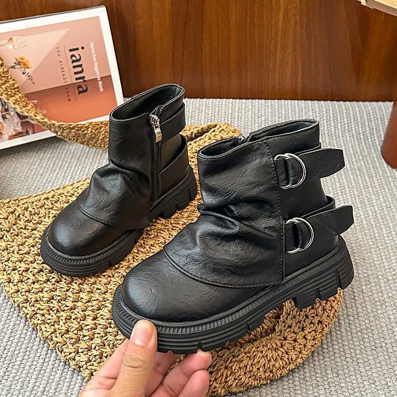 Velvet Long Pipe Shoes for Kids Girl Western Style Military Bearing Kids Knight Boots Runway Brand Designer Slouchy Boots I09297T251015