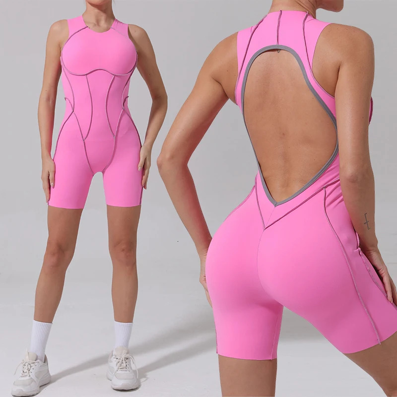 Hearuisavy 2025 Style Workout Jumpsuit Gym Yoga Clothes Sportswear Women Short Sports Jumpsuit Long Sleeves Fitness Overalls 251011