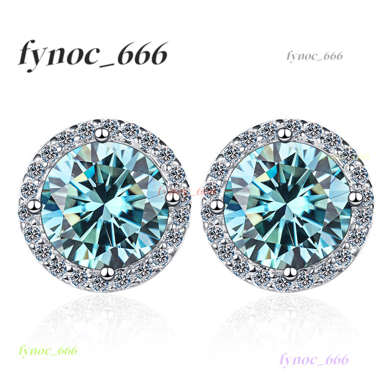 2025 New 925 Sterling Silver Earrings 1 Carat Moissanite FourProng Round Stud Earrings Hot Sale