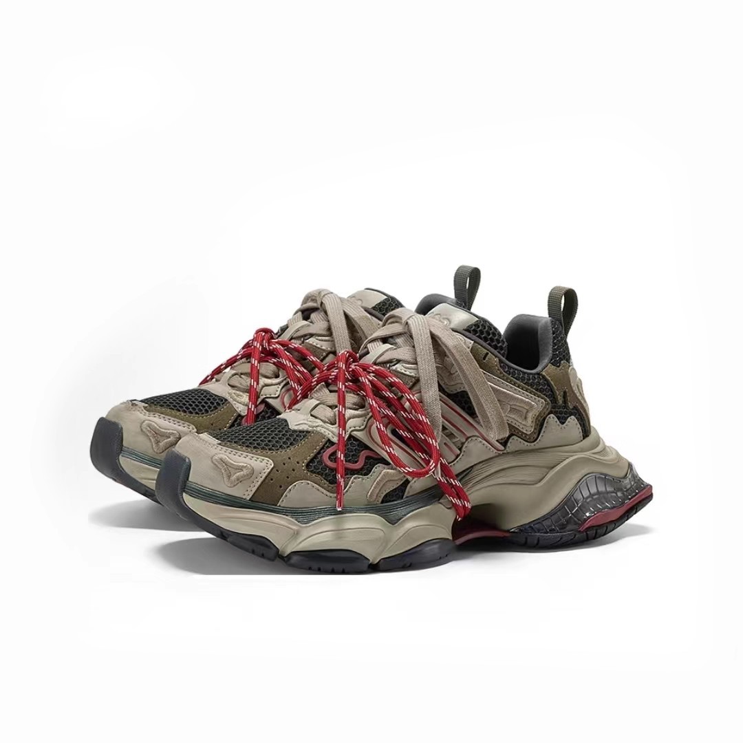 GGCC designer shoes Thick soled vintage cowhide luxury casual shoes fashionable and trendy height increasing sports shoes for woman green coffee