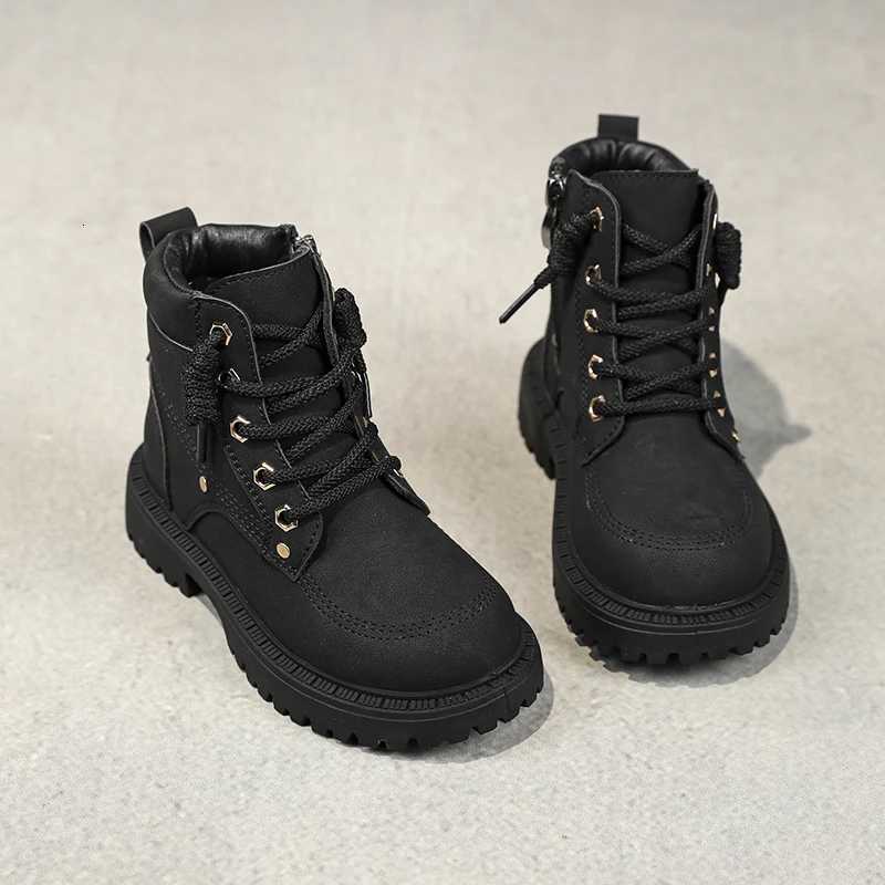 Winter Boys Pu Leather Boots Fashion Plush Warm Outdoor Nonslip Kids Casual Shoes Cool Luxury Retro Childrens Boots Size 2738T251015