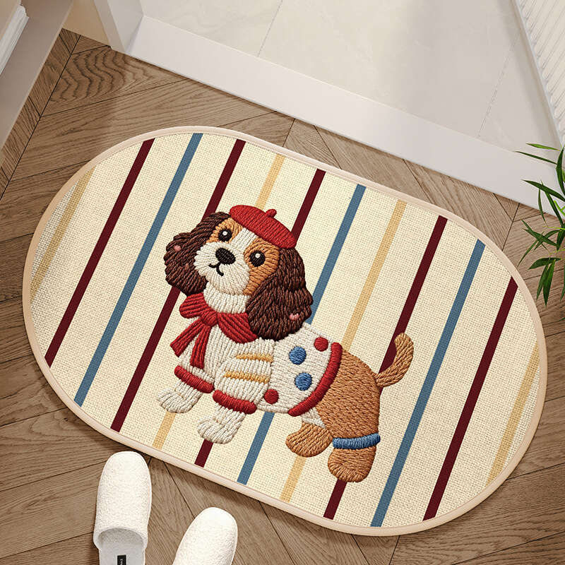Designer style Imitation Wool Knitted Bathroom Absorbent Cartoon Floor Toilet Foot Washroom Test Doorway Non-Slip Mat