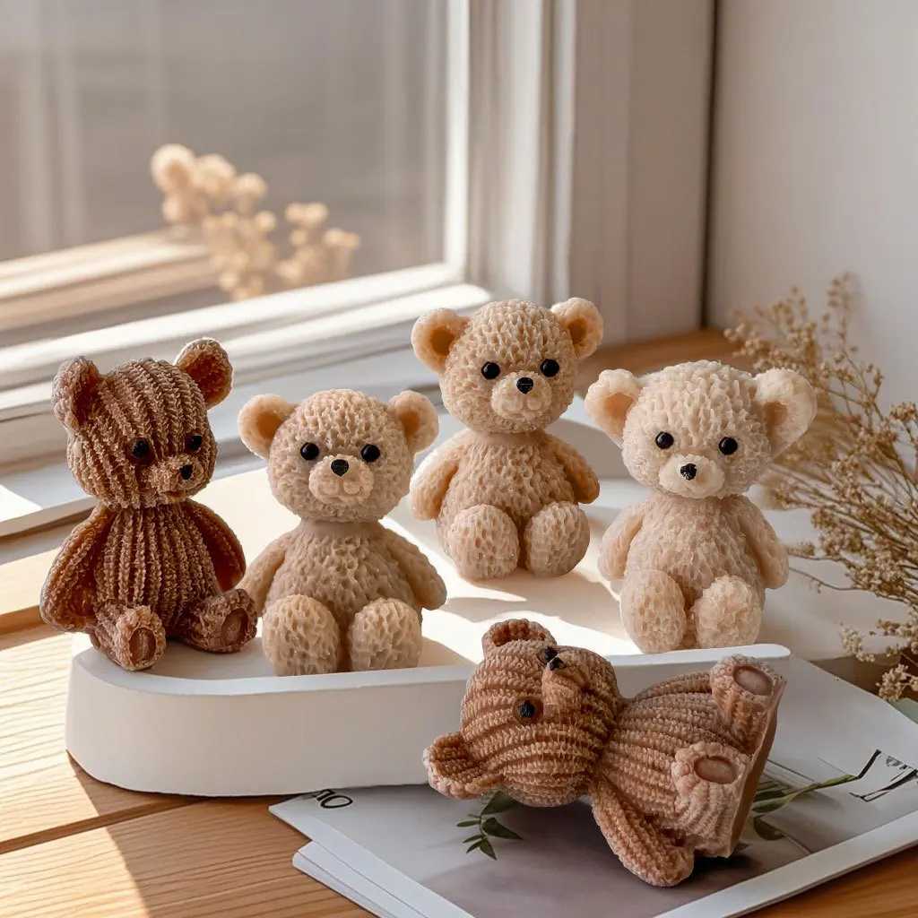 DIY Mini Bears Silicone Mold Aroma Candle Resin Ornament Mould Handmade Candy Chocolate Making Baking Molds C251015