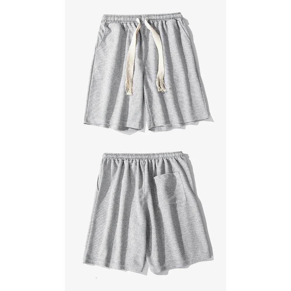 Simple solid color casual loose 2025 new mens sports morning running wear versatile shorts cottonT251015