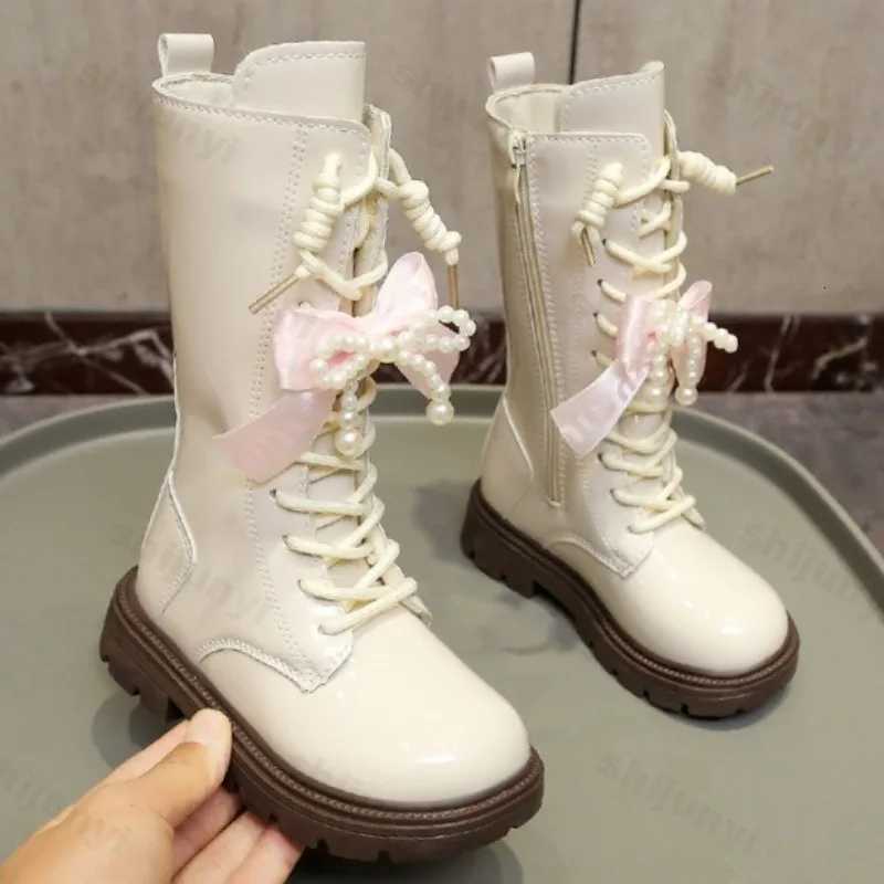Autumn Children Knee Length Boots New 2025 British Girls Princess Boots Kids Zipper Comfortable Non Slip Bowknot Long BootsT251015
