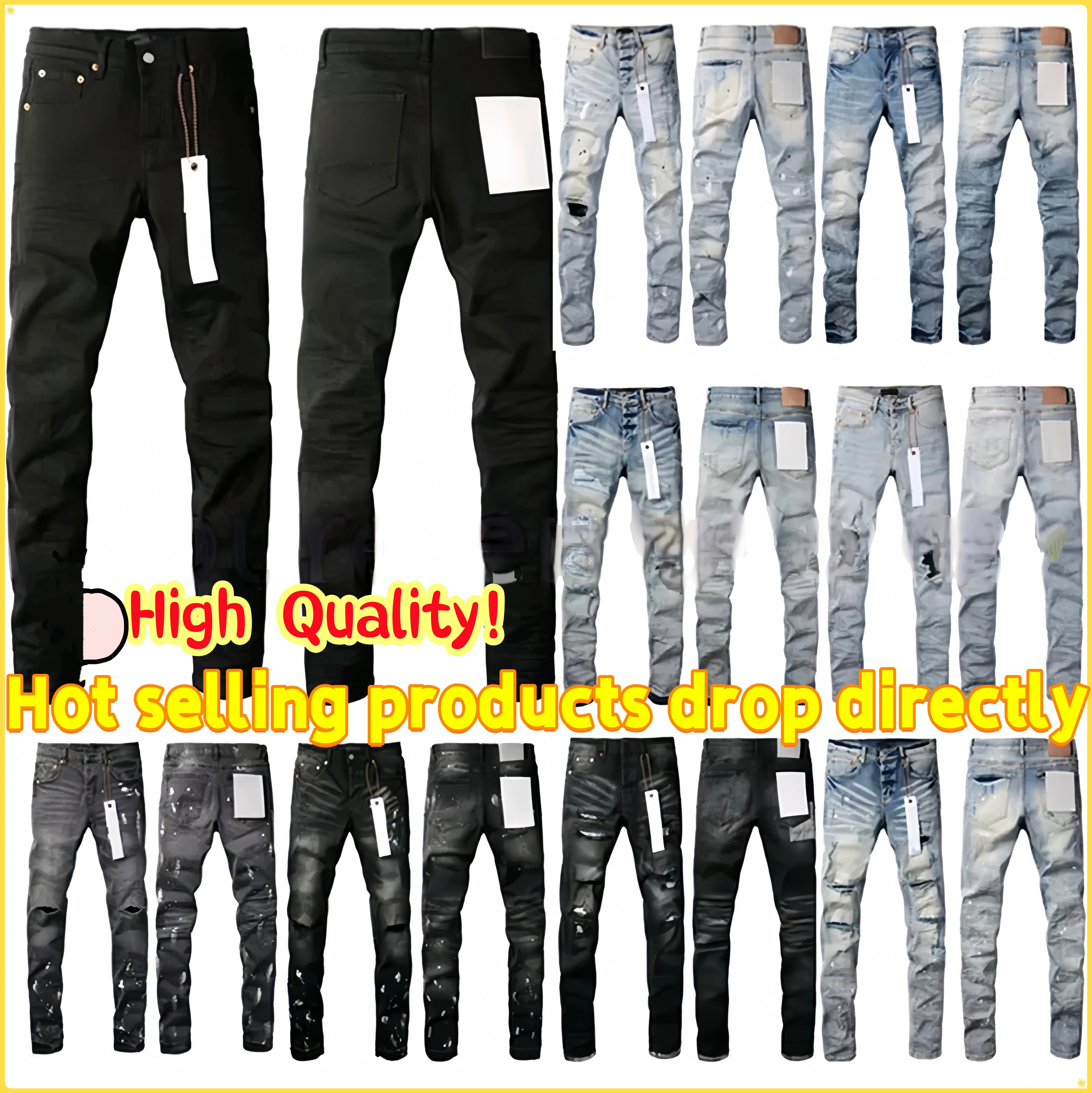 Designer purples Jean For Mens jeans letters Designer Pants Denim Trousers brands jeans High Quality Straight Retro Ripped Biker Motorcycle Jean Apparel Clothing