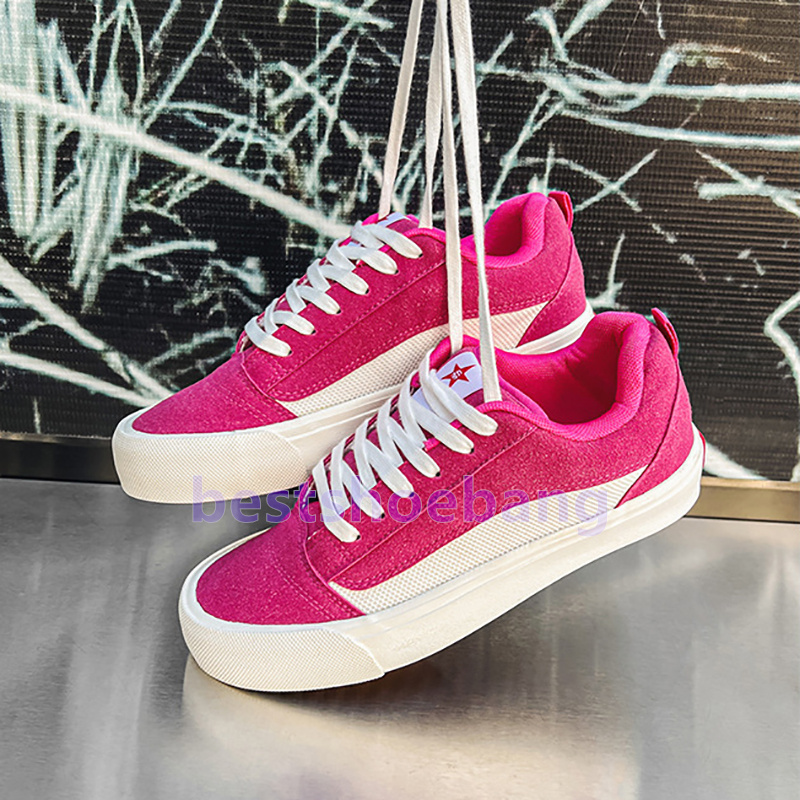 Designer Sneakers Breathing Cotton Canvas Low Top Trainers Stylish Fuchsia Light Gray Black Red Unisex Casual Daily Wear Skater Shoes Size 35-44