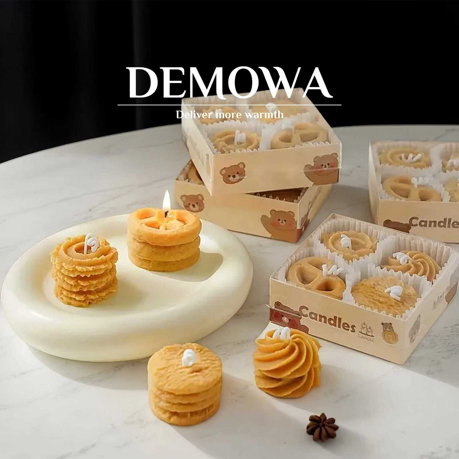 Demowa4Pcs Biscuit Scented Candle Coffee Milk Scent Cute Simulated Food Design for Women Who Like a Surprise Birthday Party Zhaiyue Kai Zhais Day Gift