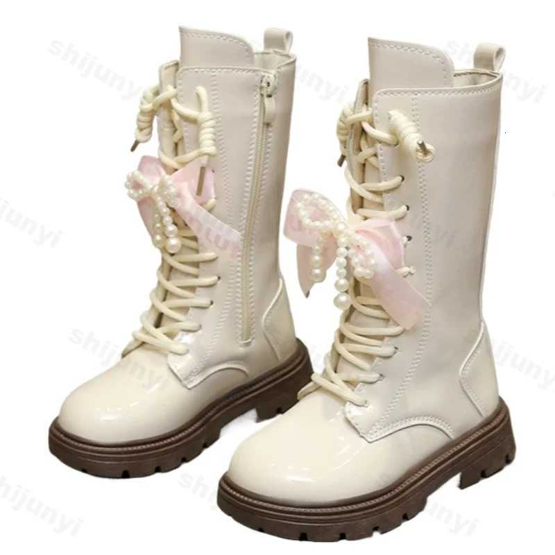 Autumn Children Knee Length Boots New 2025 British Girls Princess Boots Kids Zipper Comfortable Non Slip Bowknot Long BootsT251015