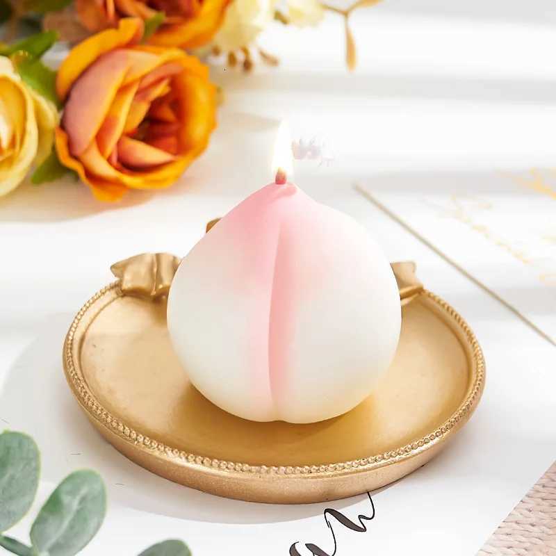 Peach Scented Candle Birthday Gift Creative Fragrance Candle Restic FruitShaped Candle Holiday Decoration Camellia Fragrance C251015
