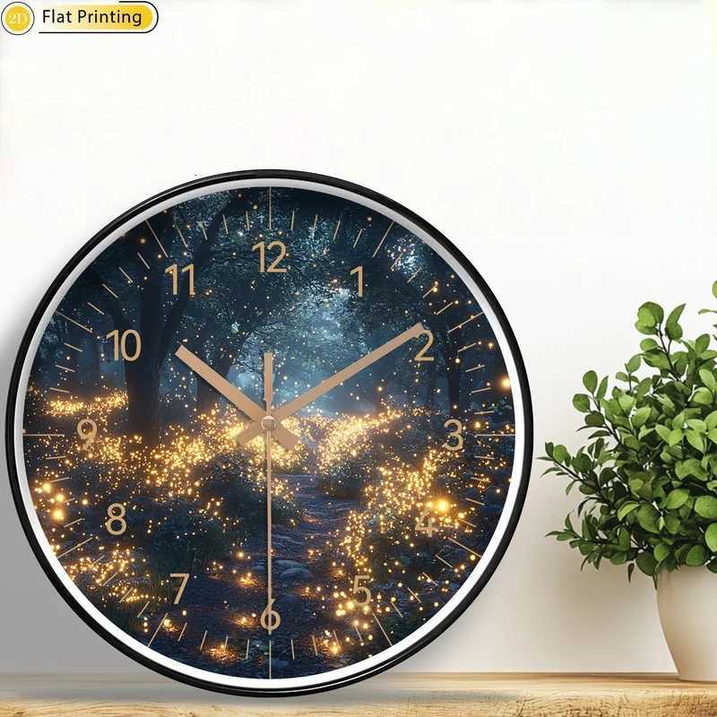 1pc Stylish Forest with glowing lights Plastic Wall Clock Exquisite choice for New Year Christmas presents C251015