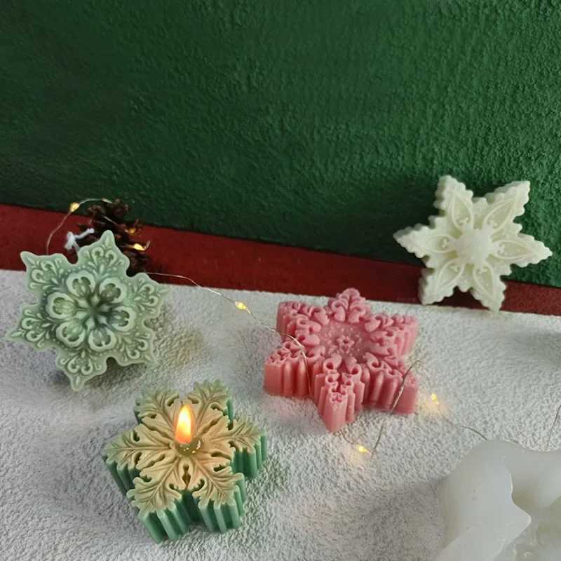 Christmas Snowflakes Silicone Mold DIY Christmas Candle Mold Scented Candle Snowflakes Molds Xmas Handmade Candle Making Mould C251015