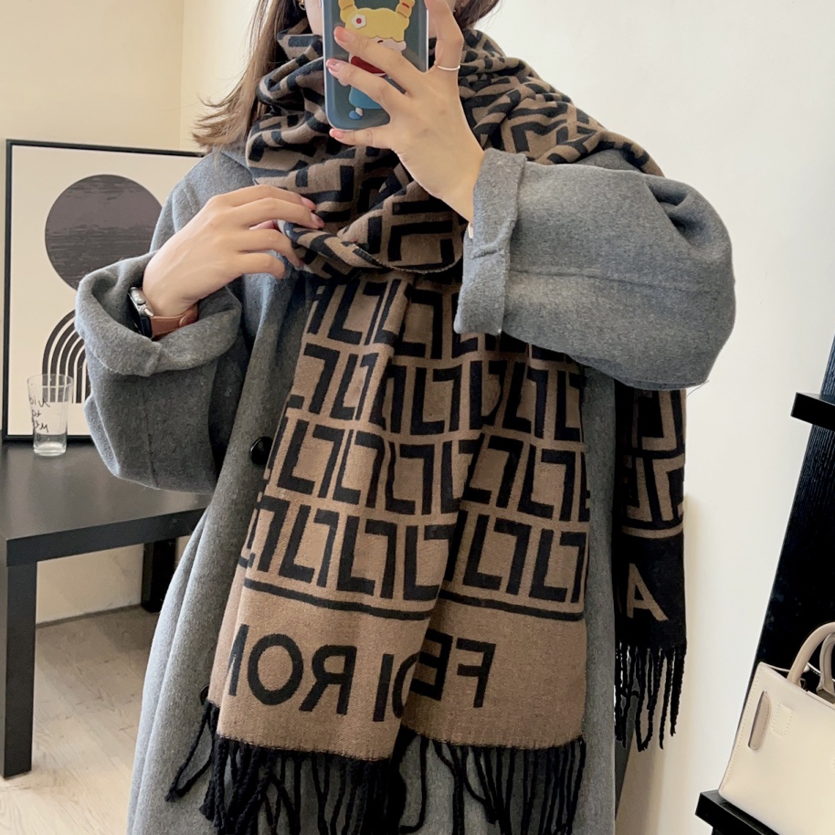 luxury designer scarf letter FF scarfs cashmere autumn and winter women warm men comfortable touch senior fashion process versatile size 38*200cm good