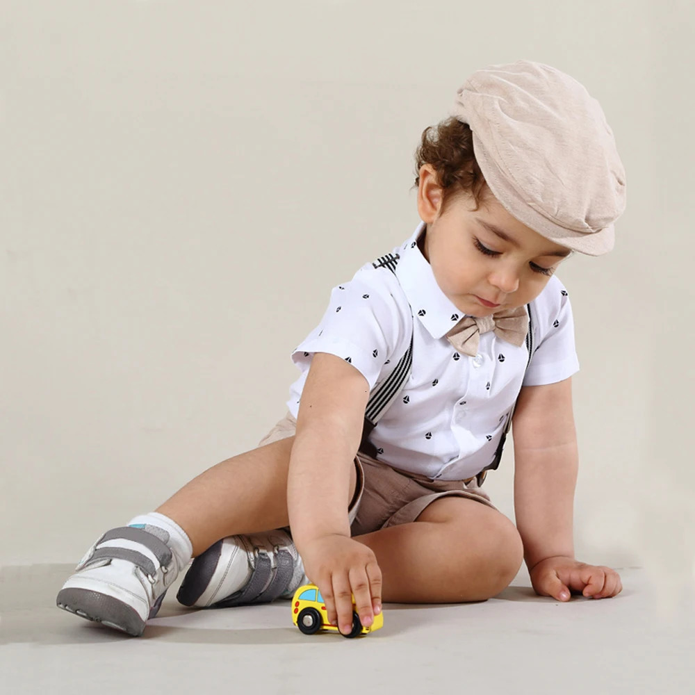 Baby Boy Clothing Suit born Handsome Romper Bow Set Birthday Festival Gift Jumpsuit Hat Toddler Boys Wedding Outfit Dress 251013