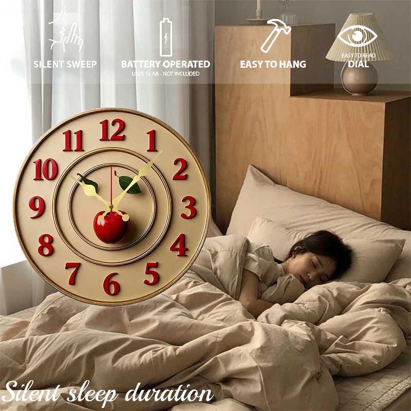 Vintage Themed Wooden Round Silent Hanging Wall Clock Suitable For Living RoomOfficeStudy RoomBedroom Home Decoration C251015