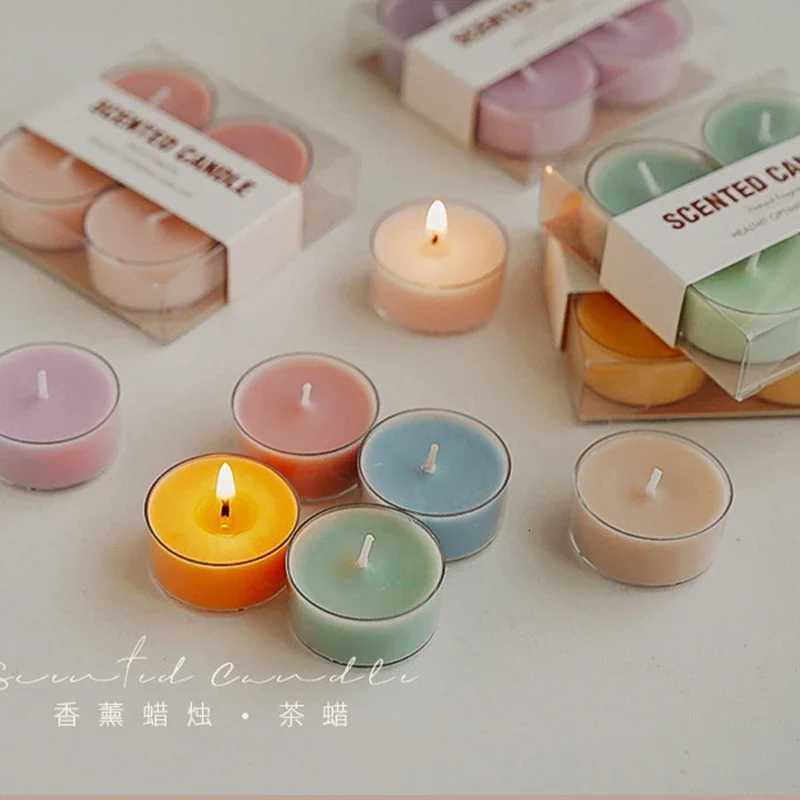 4pcsset Scented Candles Natural Beeswax Soybean Wax Tea Lights Wedding Home Bar Hotel Decoration Fragrance Aromatherapy Candle C251015