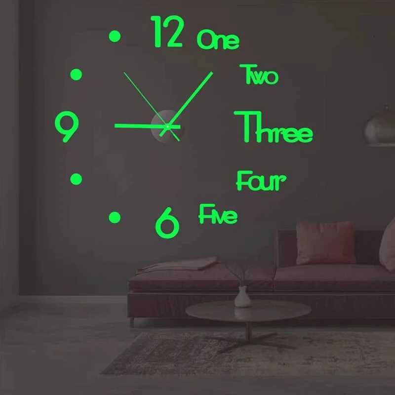 3D DIY Silent Wall Clock BlackGoldSilver PunchFree Wall Sticker Clock C251015