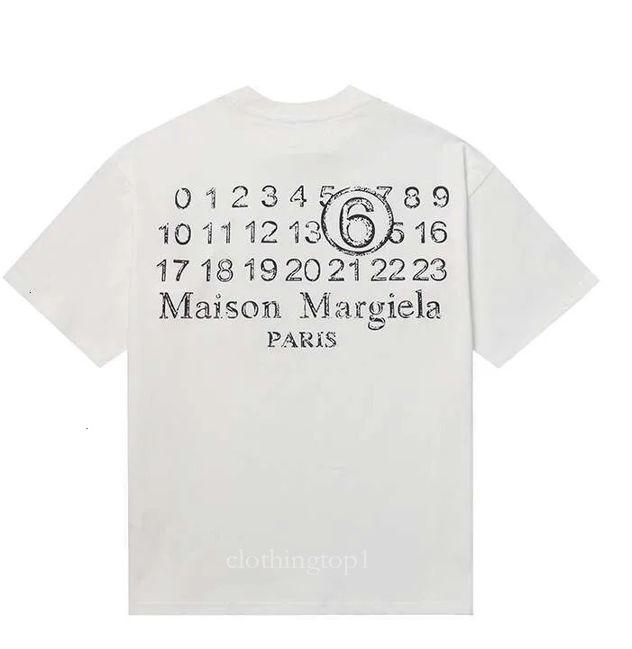 maisons miahara Shirt Designer Mens summer high quality Digital Pattern Round Neck Trendy Top Tees Summe Leisure Comfortable Hip Hop Street Mm6 Short Sleeved f38