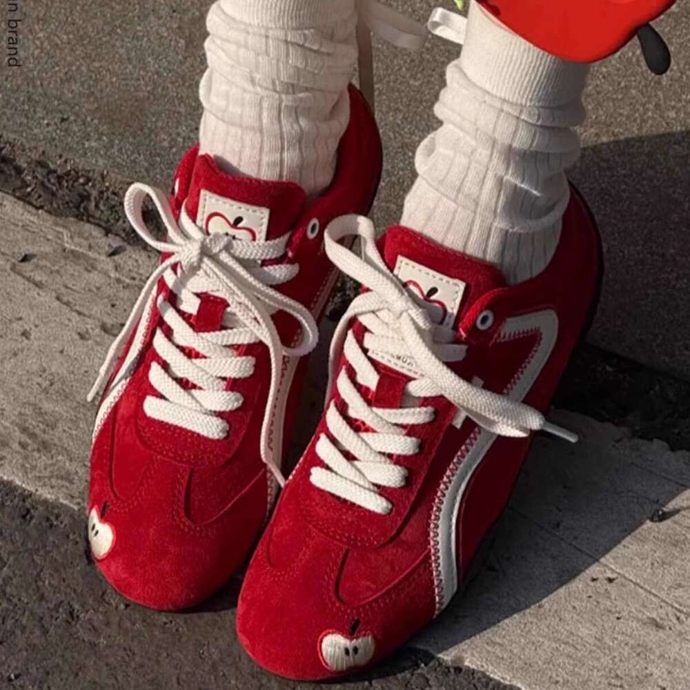 Red Dexun for Women 2025 New Spring Summer Versatile Sports Casual Racing Soft Sole Forrest Gump Shoes 07