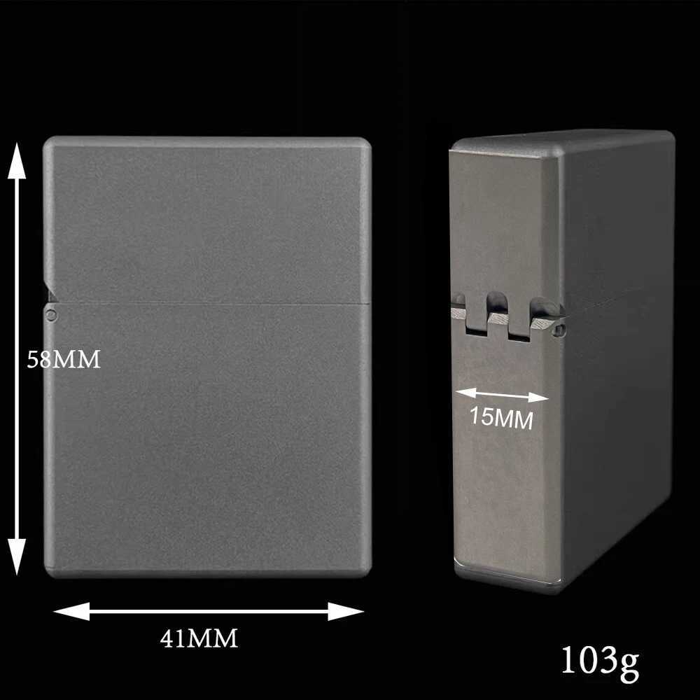 Titanium Shell Windproof Lighter with Brass Oil Fuel insert 2Turbine Gas Insert Waterproof Durable Mens Gift S251015 W260202