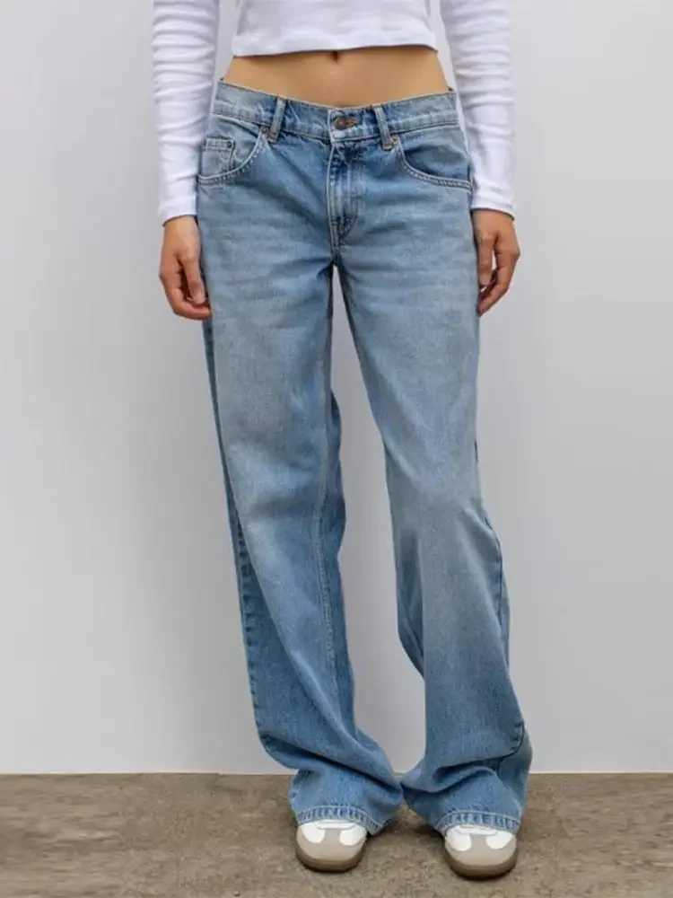 Denim belt leopard print star patch womens high waist straight legs jeans fashion clothing cleaning blue pants vintage trousers W251015